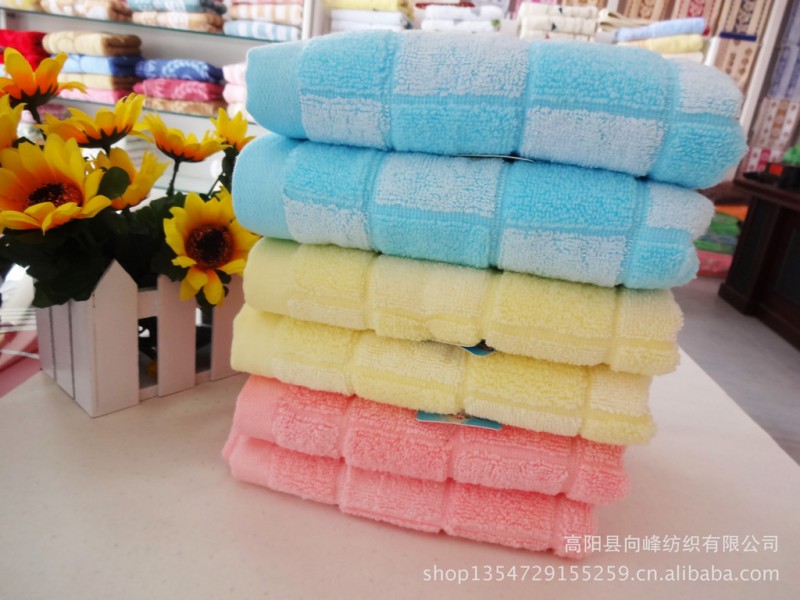 無捻竹纖維方塊毛巾批發 粉黃藍 簡單大方款式毛巾 吸水麵巾工廠,批發,進口,代購