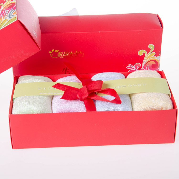 竹纖維毛巾禮盒包裝4條裝 嬰幼兒童寶寶洗臉巾 傢居生活嬰童用品工廠,批發,進口,代購