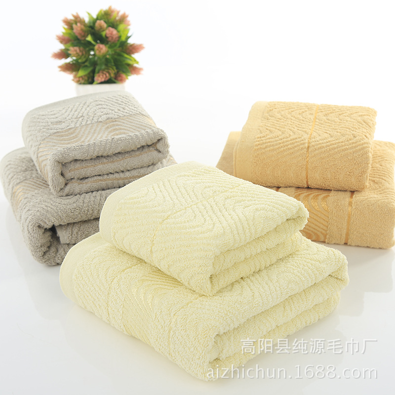 廠傢批發 特價純棉素色水紋小浴巾 加厚吸水柔軟親膚外貿浴巾工廠,批發,進口,代購