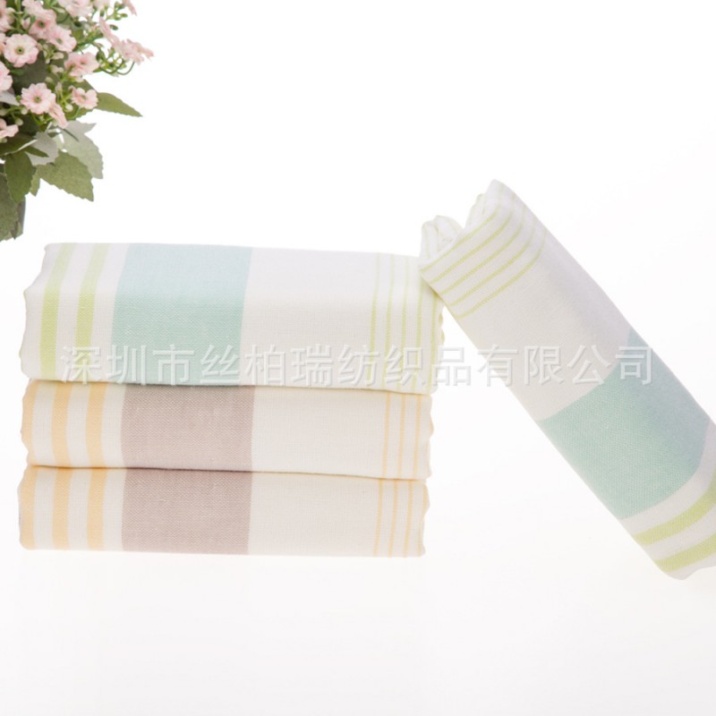 橫條佈藝小方巾 兒童麵巾 純棉方巾 可按客戶要求定製工廠,批發,進口,代購