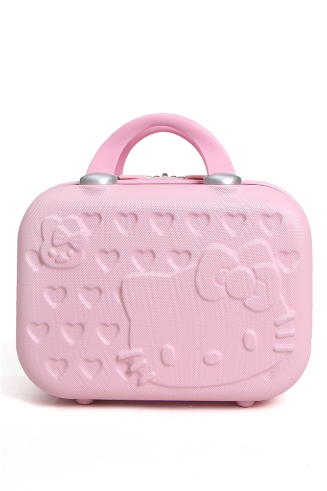 韓版可愛kitty貓化妝箱手提小箱包14寸大容量化妝箱可帶綁帶工廠,批發,進口,代購