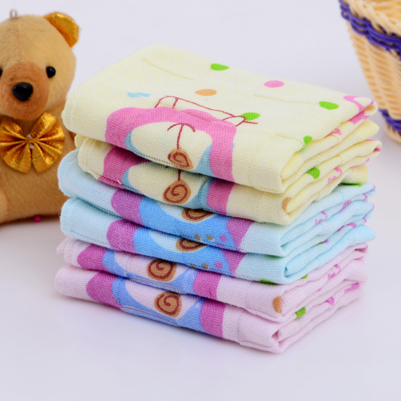 嬰兒純棉吸水紗佈   印花  雙層25*25小方巾 高陽毛巾廠直銷工廠,批發,進口,代購
