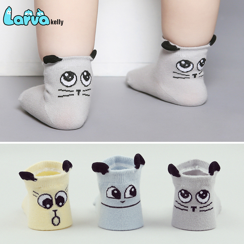 【大眼貓咪】2016韓版新款全棉立體卡通兒童襪寶寶嬰兒防滑襪子工廠,批發,進口,代購