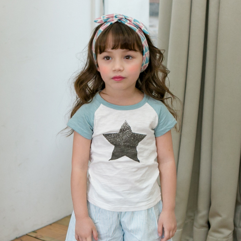 2016夏季新款韓國童裝星星印花親子裝寶寶款短袖T恤廠傢直銷813工廠,批發,進口,代購