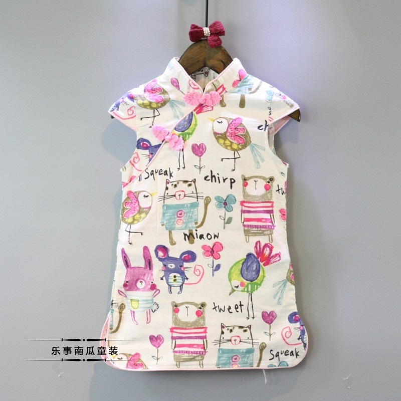多可愛2016女童夏季新款可愛卡通連衣裙旗袍R4216工廠,批發,進口,代購