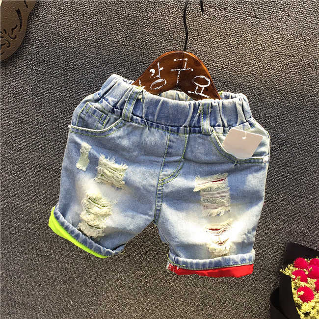 童裝批發 2016夏季新款韓版男童破洞個性牛仔短褲A007B 0.72工廠,批發,進口,代購