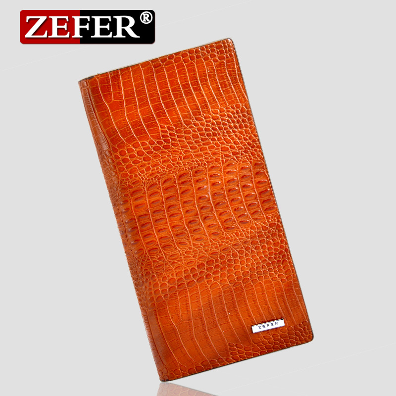ZEFER男士牛皮錢包 商務皮夾 軟鱷魚紋 韓版時尚長款錢夾EZ034工廠,批發,進口,代購