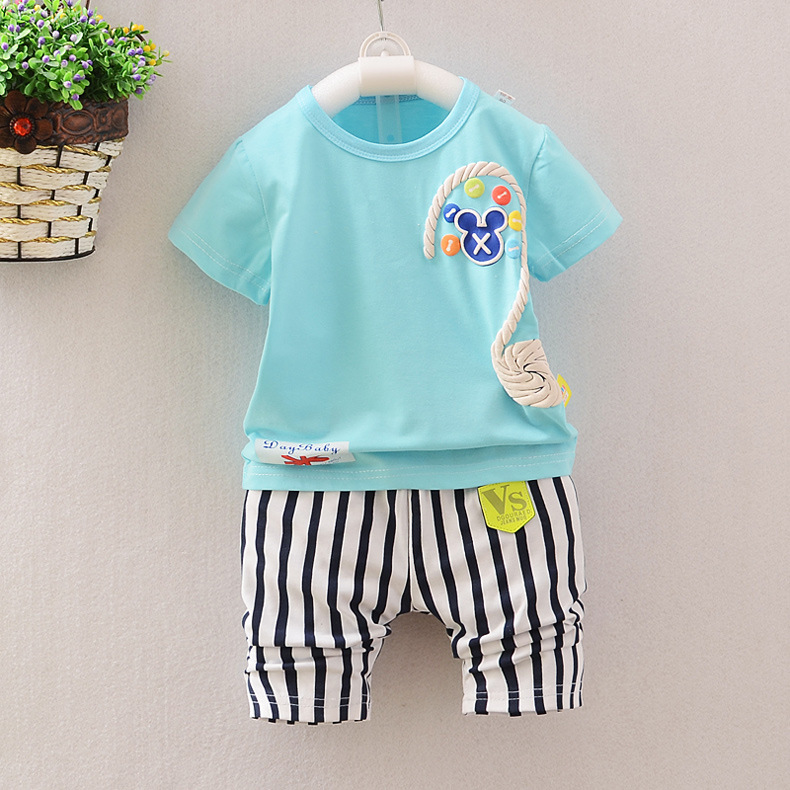 2016新款童裝男童女寶寶嬰兒童衣服短袖兒童套裝0-1-2-3-4歲夏裝工廠,批發,進口,代購