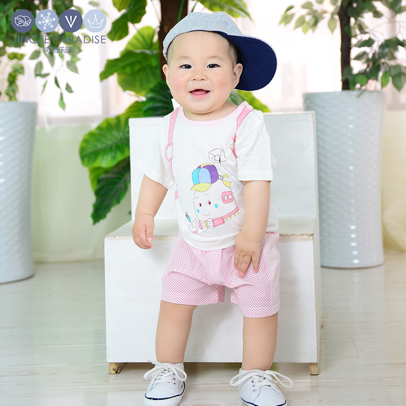 叮當樂園 竹纖維嬰幼兒2件套衣服 短袖短褲男女寶兒童裝夏可開檔工廠,批發,進口,代購