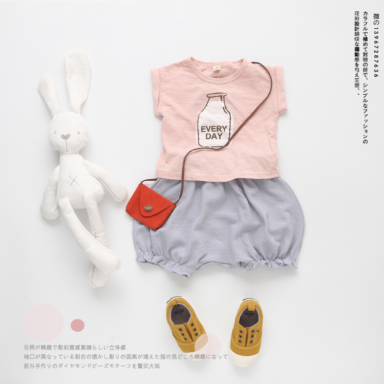 恩佐弟弟 廠傢直銷 一件代發嬰幼兒童小小童女童T恤加短褲套裝工廠,批發,進口,代購
