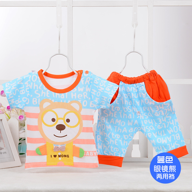 2016爆款兒童純棉背心套裝 韓版休閒嬰幼兒服裝嬰兒T恤套裝代發工廠,批發,進口,代購