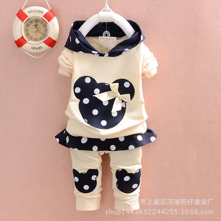外貿童裝小童套裝0-4歲兒童服裝長袖全棉米奇頭裙褲兩件套工廠,批發,進口,代購