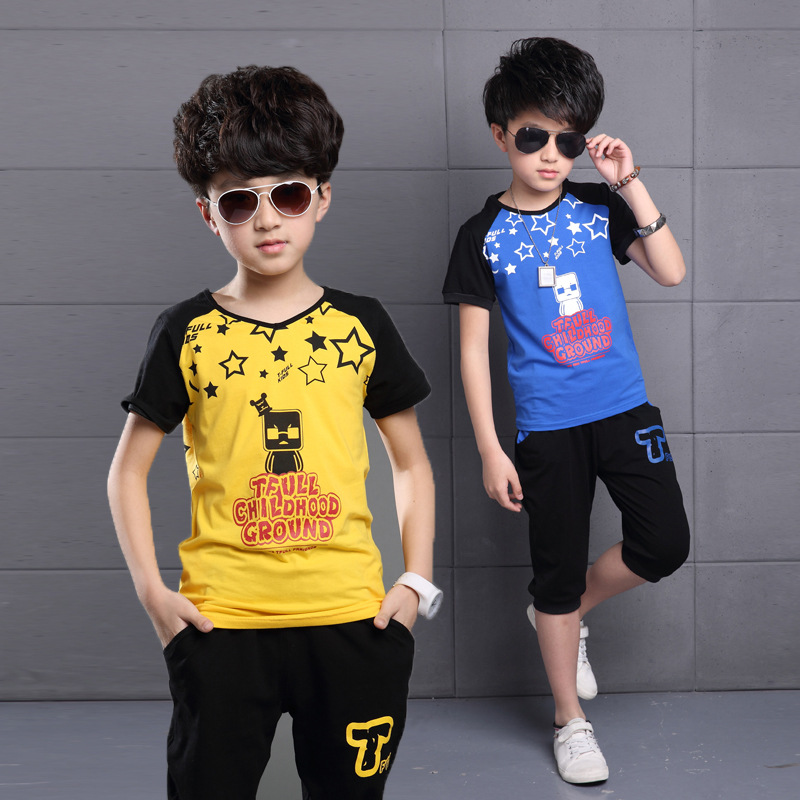 2016夏季男童套裝新款校服定製兒童衣服外貿童裝一件待發廠傢直銷工廠,批發,進口,代購