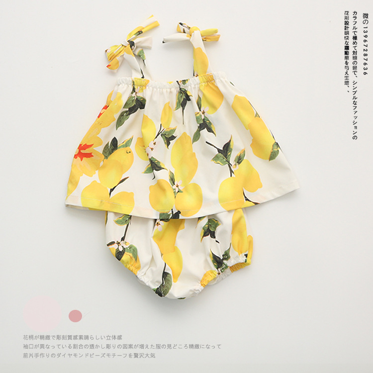 恩佐弟弟 一件代發 廠傢直銷 2016夏嬰幼兒童裝批發女童檸檬套裝工廠,批發,進口,代購