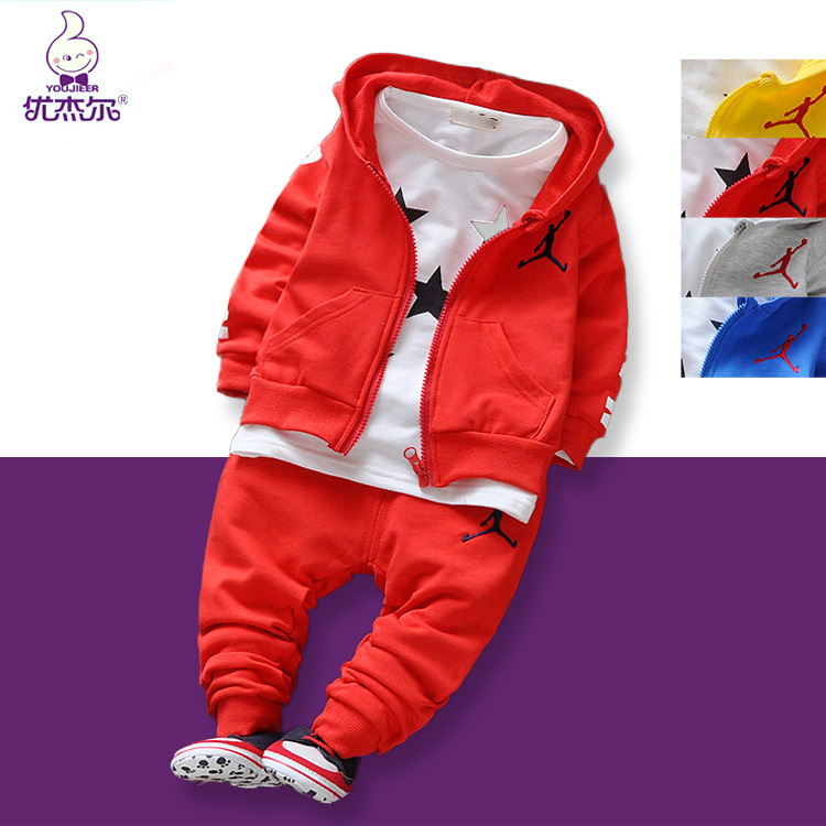 2016春季新品 兒童秋裝1-5歲男寶寶衣服嬰幼童純棉3件套 開衫外套工廠,批發,進口,代購