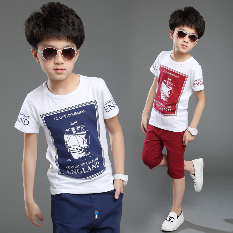 2015新款夏裝男童夏天短褲短袖套裝中大童薄款男童套裝廠傢批發工廠,批發,進口,代購