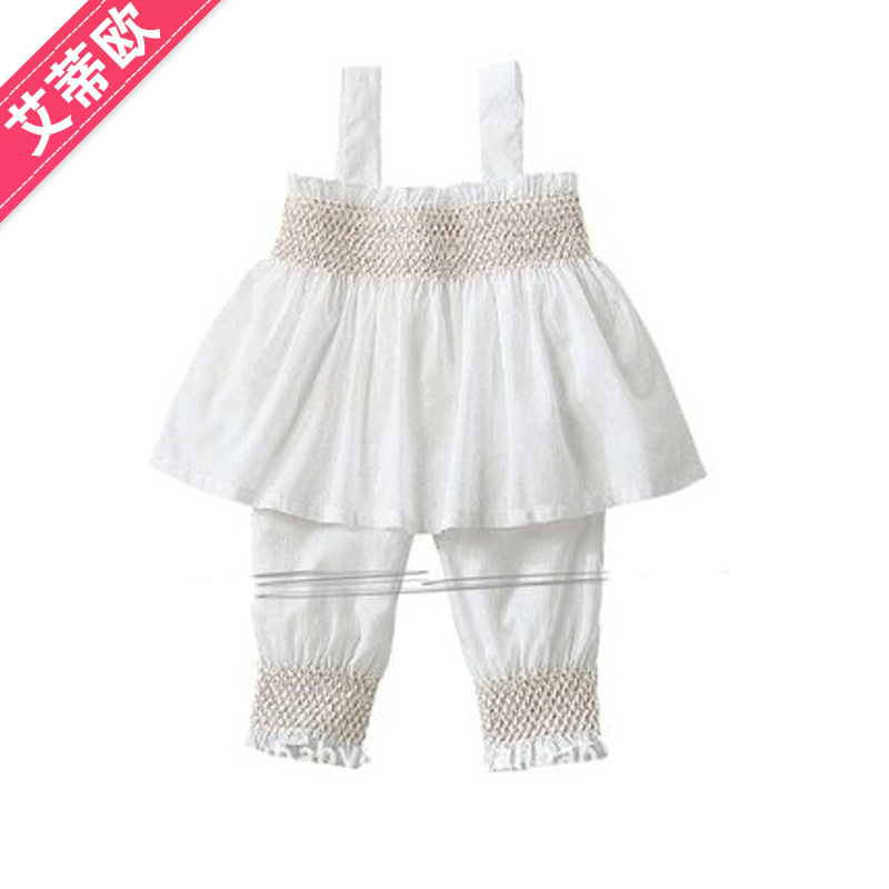 廠傢直銷 佛山童裝 外單純白色 吊帶 短褲 帽子3件套裝 特批19工廠,批發,進口,代購