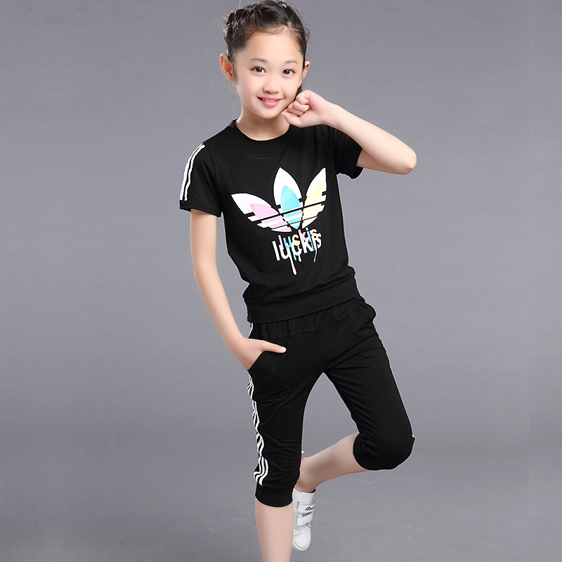 2016夏裝新款11歲童裝女童套裝韓版兒童中大童女孩運動短袖兩件套批發・進口・工廠・代買・代購