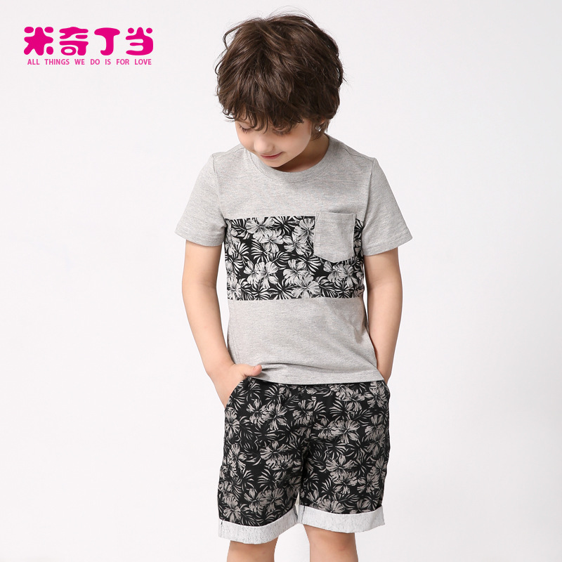 米奇丁當童裝兒童套裝夏季男童短袖套裝夏裝中大童純棉兩件套潮工廠,批發,進口,代購