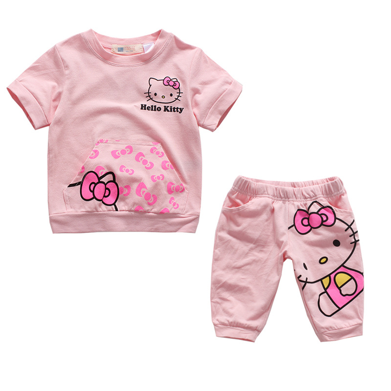2015夏款外貿原單品牌童裝女童兒童卡通印花童套裝傢居服批發工廠,批發,進口,代購