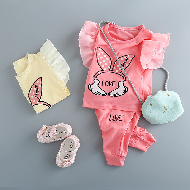 夏季0-1-2歲半女童5兒童6套裝7嬰兒8個月寶寶衣服童裝百搭兩件套工廠,批發,進口,代購