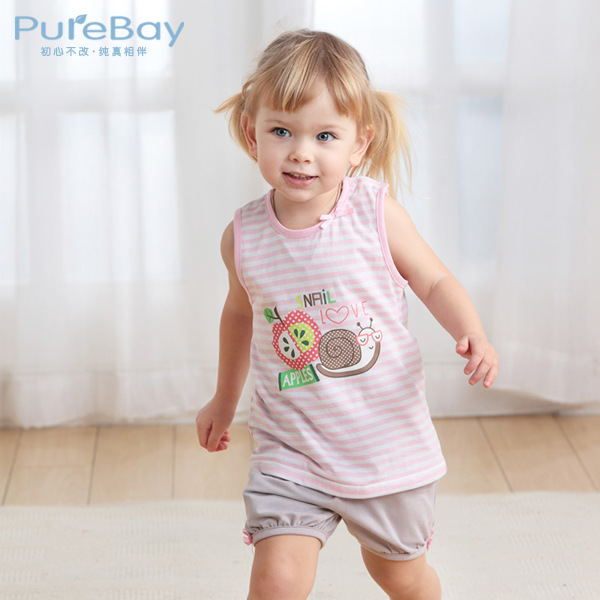 PureBay0-1-2-3歲女寶寶套裝嬰兒裝小童裝純棉 童裝女童夏裝工廠,批發,進口,代購