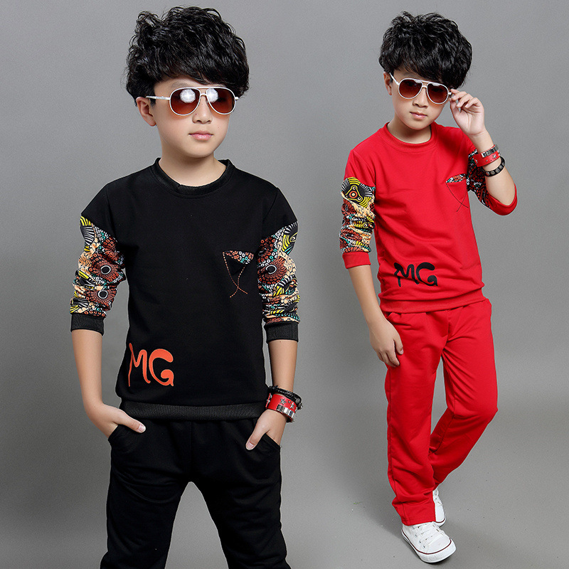 童裝秋裝套裝男童純棉兩件套2015時尚中大童兒童秋款運動服小孩子工廠,批發,進口,代購