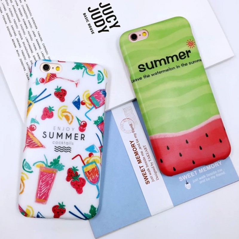 日本代購夏日風情iPhon6s手機殼6Plus創意IMD水果彩繪5.5寸保護套工廠,批發,進口,代購