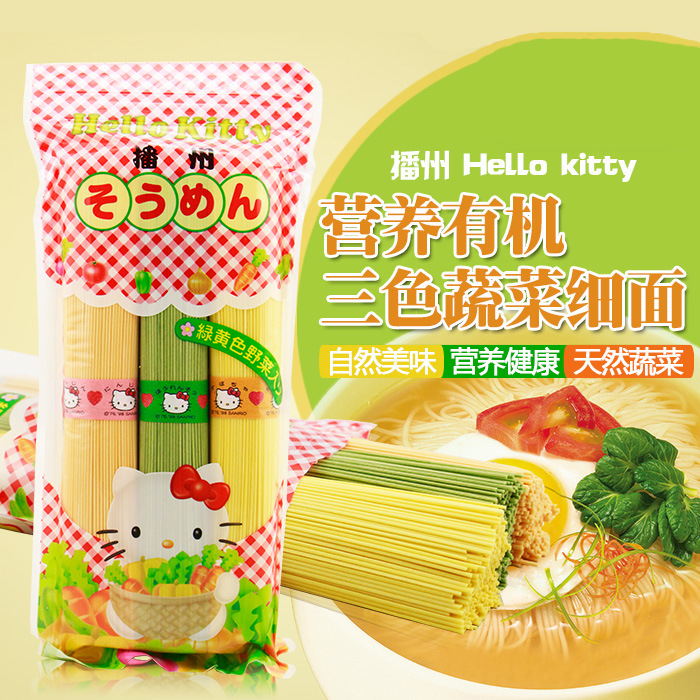 日本進口Kanesu Hello kitty播州三色蔬菜麵/寶寶麵條300g 6個月工廠,批發,進口,代購