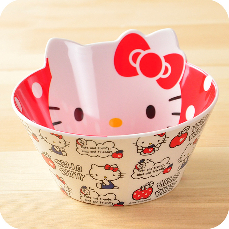 日本正品Hello Kitty飯碗密胺仿瓷美耐皿餐具卡通麵湯碗工廠,批發,進口,代購