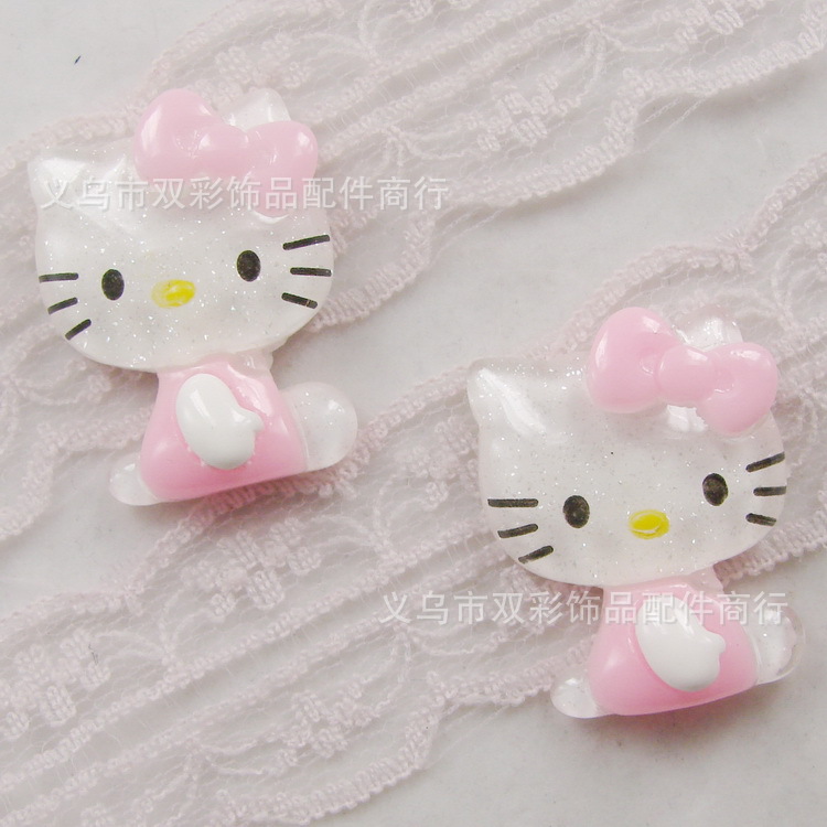 日本kitty樹脂貓，手機美容 發夾頭飾配件 樹脂KT貓22*27MM/100個工廠,批發,進口,代購