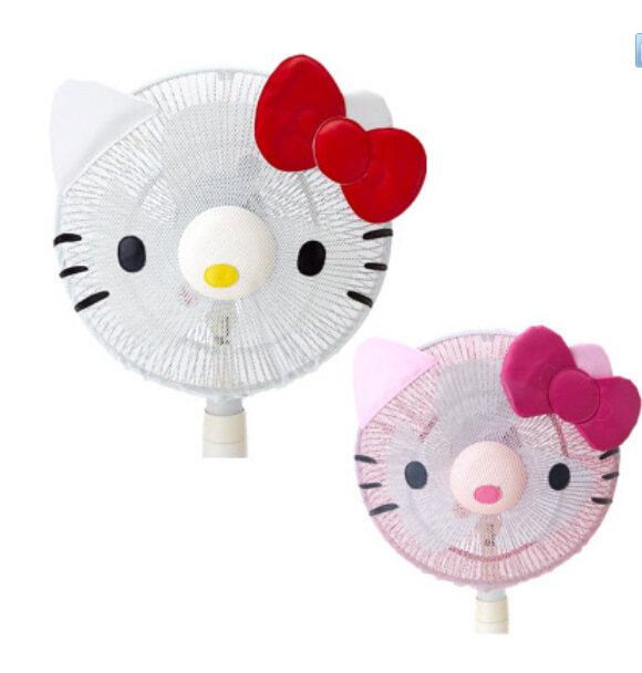 日本正品Hello kitty凱蒂貓正版貓頭電風扇罩防塵套防護風扇套罩工廠,批發,進口,代購