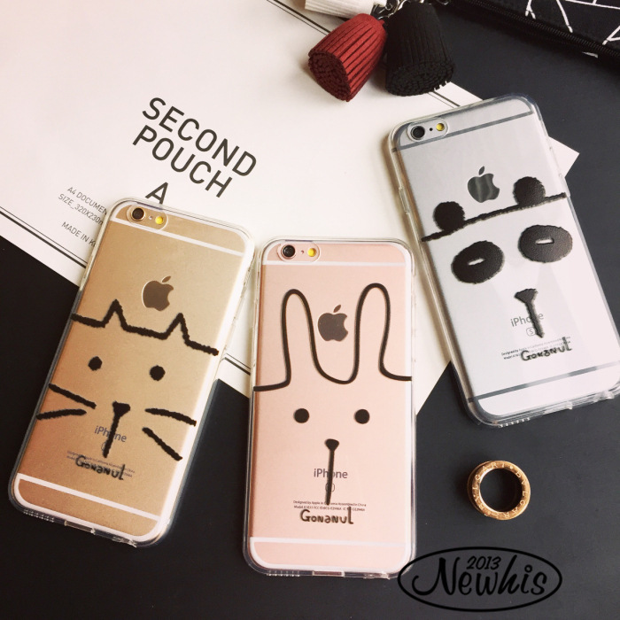 日本代購同款 童趣手機殼iphone6s熊貓6plus全包軟殼卡通情侶套工廠,批發,進口,代購