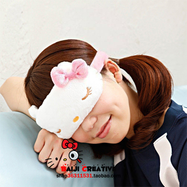 hello kitty 正版睡眠毛絨護眼罩遮陽眼罩-出口日本工廠,批發,進口,代購