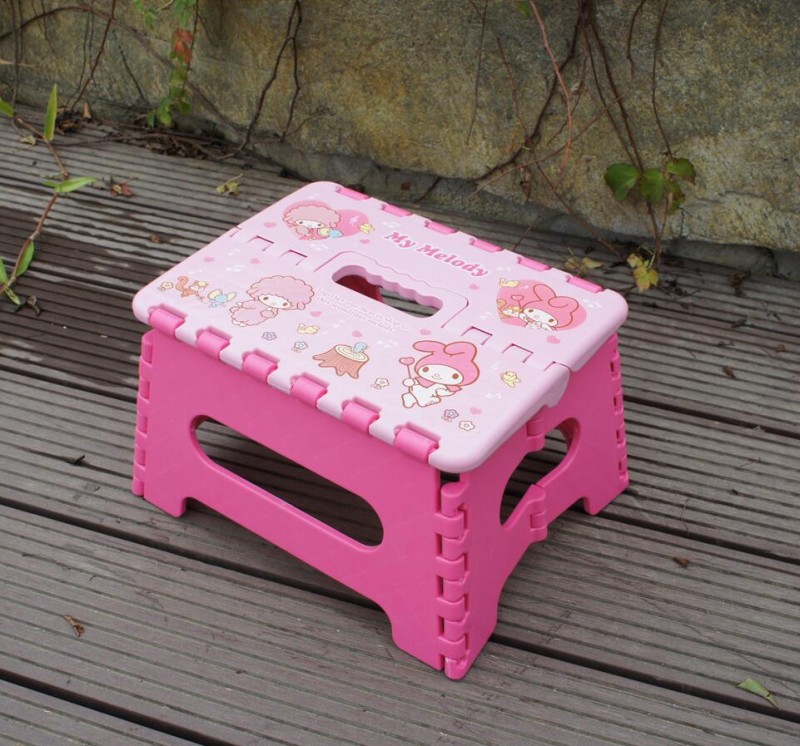 日本款KT貓kitty卡通折疊凳子便攜式加厚小板凳兒童塑料凳子傢用批發・進口・工廠・代買・代購