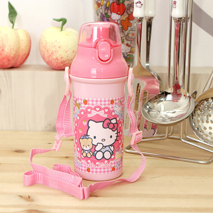 日本進口正品Hello Kitty 可愛按鈕水瓶 凱蒂貓水壺工廠,批發,進口,代購