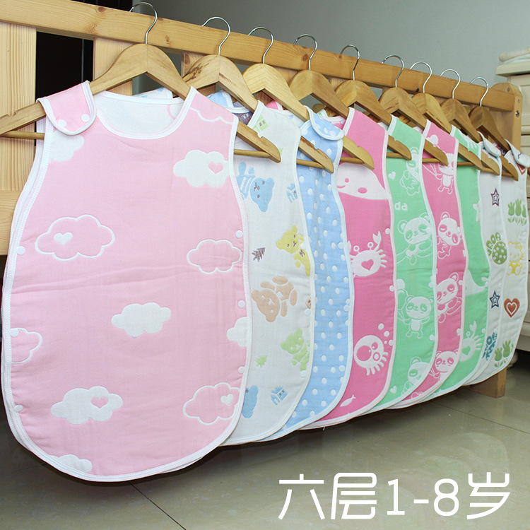 紗佈背心睡袋 日本六層大碼紗佈兒童防踢被 寶寶蘑菇睡袋嬰兒睡袋工廠,批發,進口,代購