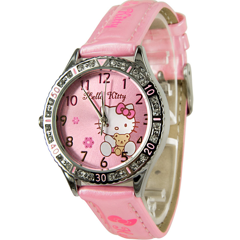 Hello Kitty手錶凱蒂貓 兒童手錶 鑲鉆表盤可愛女生手錶 學生手錶工廠,批發,進口,代購