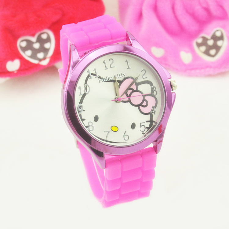 hello Kitty卡通兒童手錶韓版KT貓果凍色女孩手錶凱蒂貓學生手錶工廠,批發,進口,代購