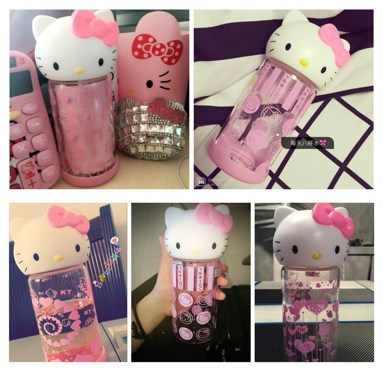 日本HELLO KITTY凱蒂貓水杯玻璃杯兒童卡通杯kt貓卡通杯杯子批發・進口・工廠・代買・代購