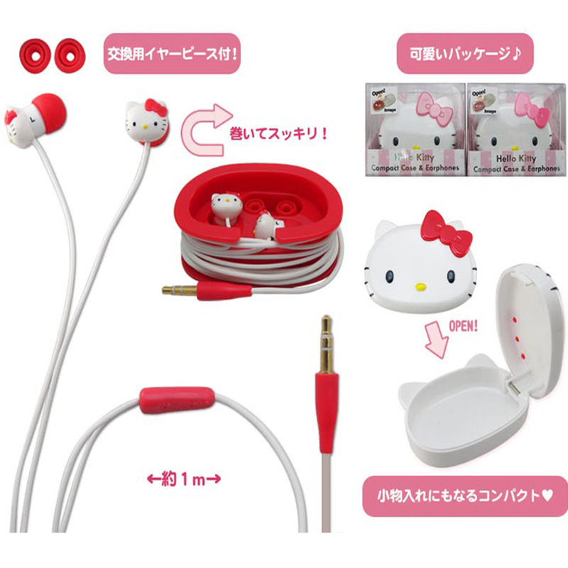 日本正版 Hello Kitty凱蒂貓入耳式卡通耳機新款手機電腦耳塞批發・進口・工廠・代買・代購