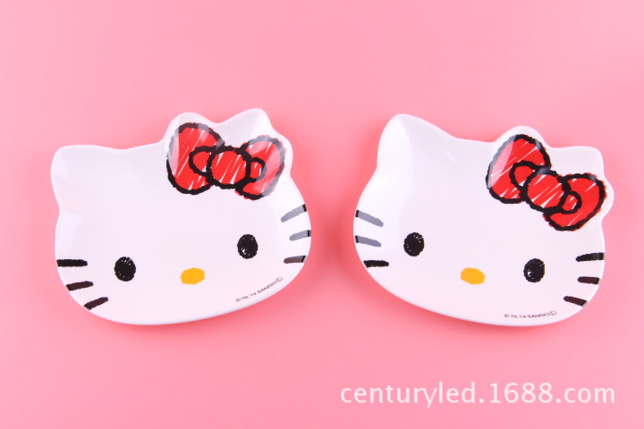 日本斯凱達凱蒂貓寶寶兒童抗摔仿陶瓷餐盤密胺樹脂可愛卡通托盤碟工廠,批發,進口,代購