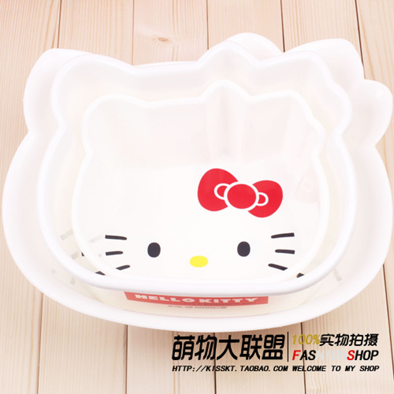 日本 Hello Kitty 凱蒂貓外單 正版 臉盆 水果盆水盆 雜物籃 白色工廠,批發,進口,代購