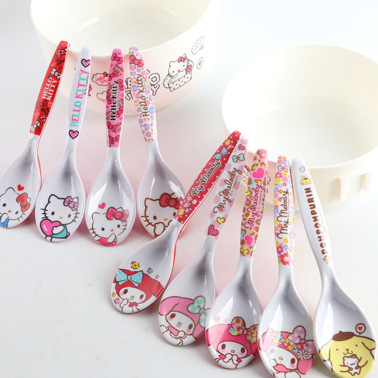 日本三麗鷗Hello kitty凱蒂貓 美樂蒂佈丁狗勺子卡通兒童餐勺餐具工廠,批發,進口,代購