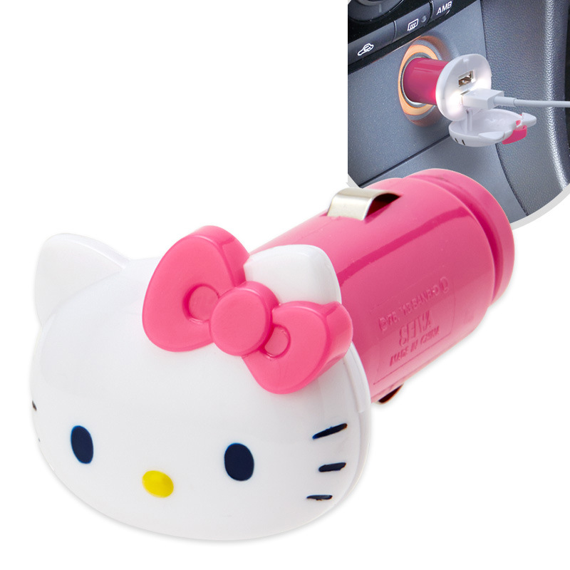 日本進口正品hello kitty 粉色可愛車載手機充電器 2個USB插口工廠,批發,進口,代購