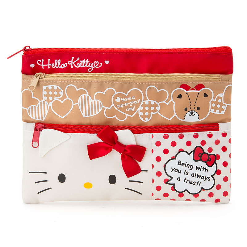 日本進口正品hello kitty可愛3段拉鏈筆袋  凱蒂貓筆盒文具盒工廠,批發,進口,代購