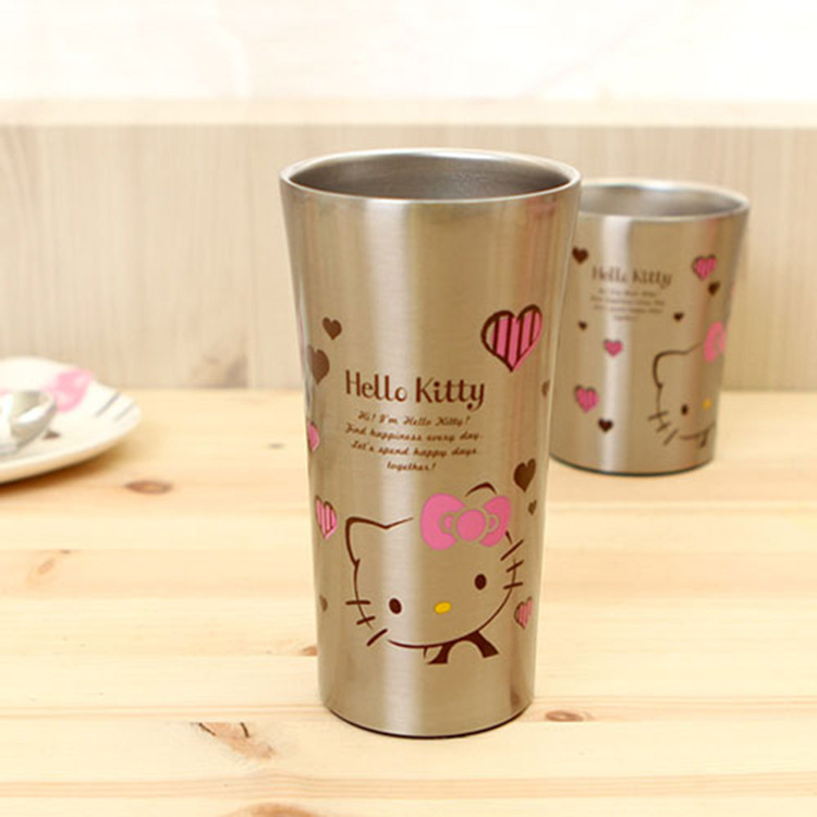 日本正品 hello kitty 凱蒂貓杯子 真空隔熱雙層不銹鋼水杯工廠,批發,進口,代購