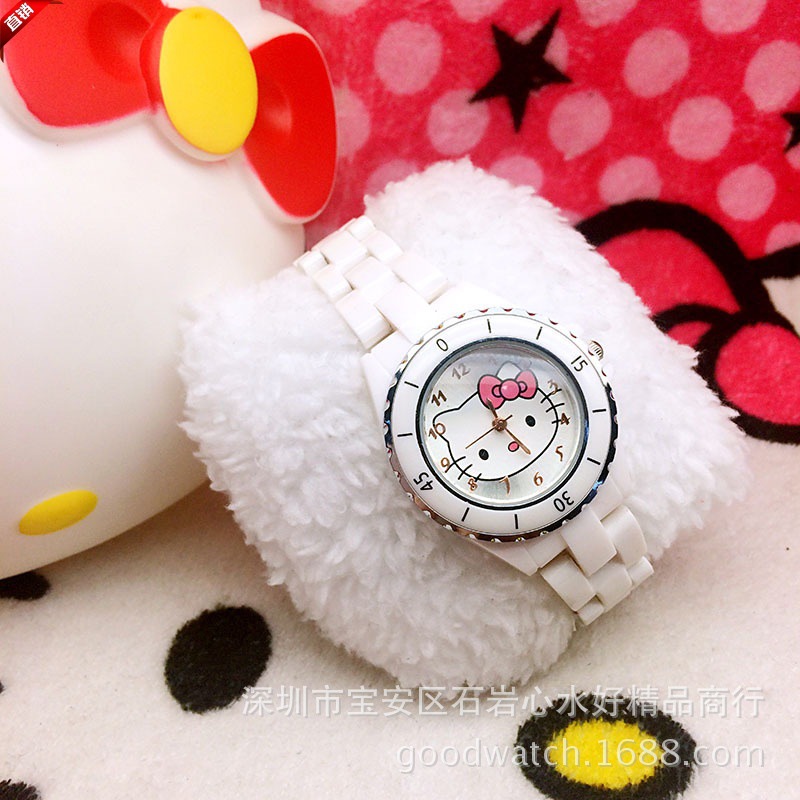 hello kitty時尚韓版手錶 KT貓女孩閃鉆手錶 凱蒂貓手錶工廠,批發,進口,代購