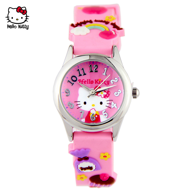 HELLO KITTY女孩手錶 女童手錶兒童手錶矽膠果凍學生手錶卡通手錶工廠,批發,進口,代購