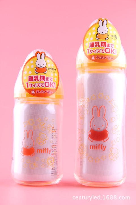 包郵日本代購chuchubaby啾啾miffy寬口玻璃防脹氣奶瓶240ml160ml工廠,批發,進口,代購